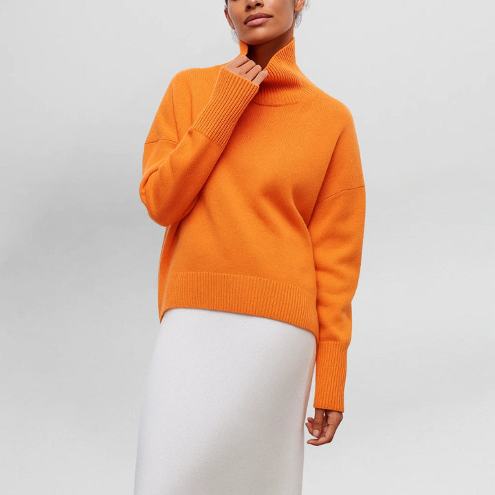 Stefanie | Warm and Elegant Sweater with High Collar