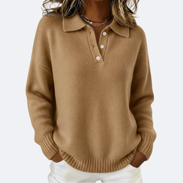 OLIVIA - Soft Polo Collar Blouse