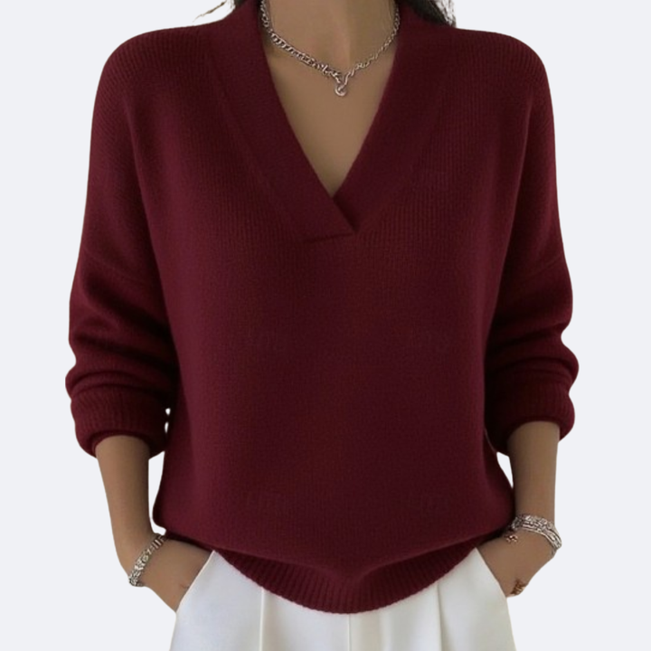 MILENA - Soft Blouse with V-Neck
