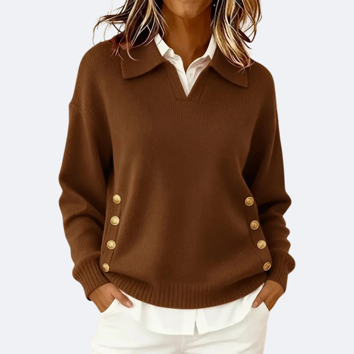 CARLA - Soft Sweater with Elegant Collar