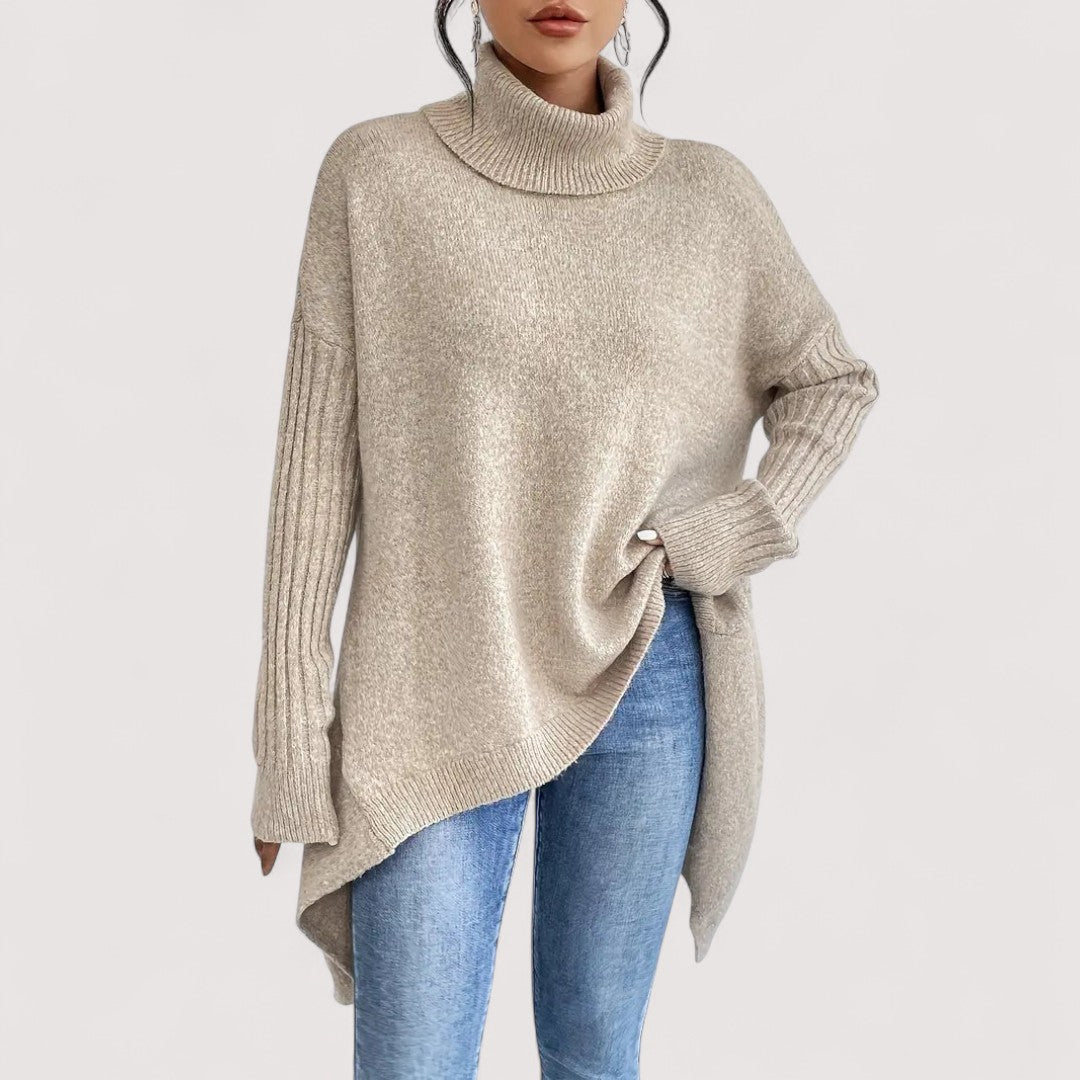 Patricia – Long and Elegant Sweater with High Collar