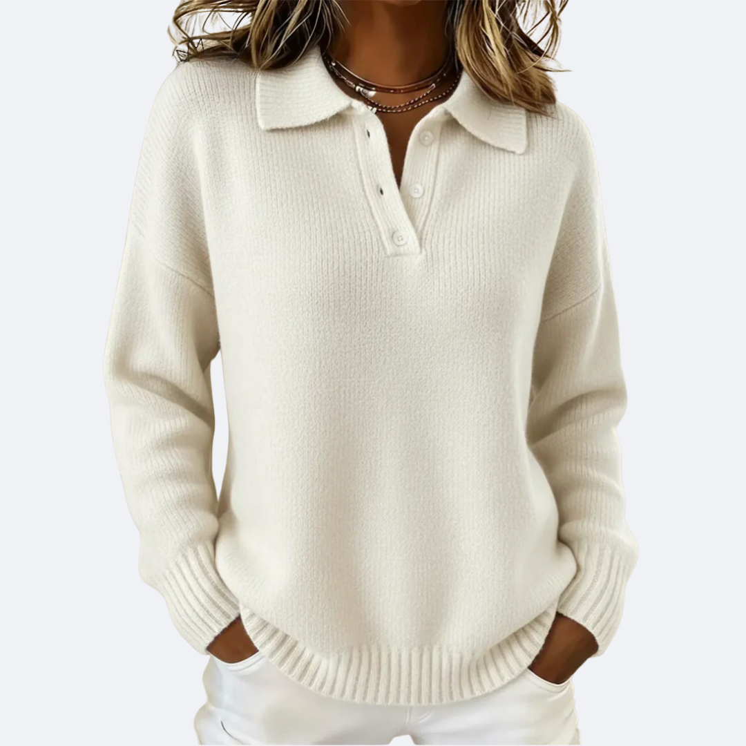 OLIVIA - Soft Polo Collar Blouse