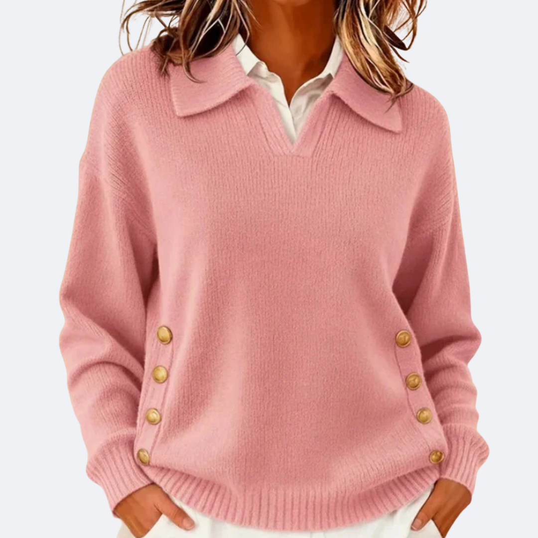 CARLA - Soft Sweater with Elegant Collar
