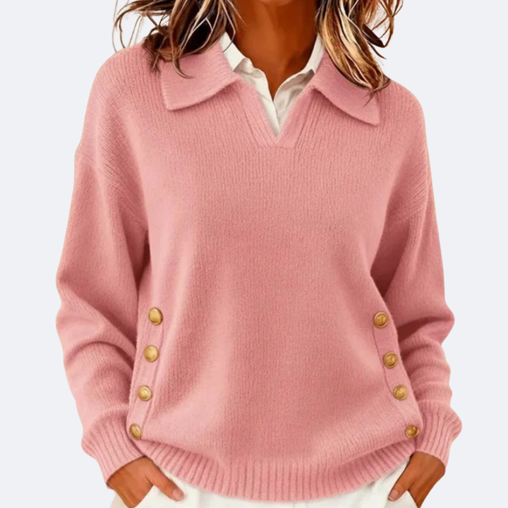 CARLA - Soft Sweater with Elegant Collar