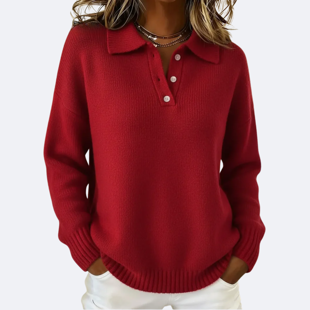 OLIVIA - Soft Polo Collar Blouse