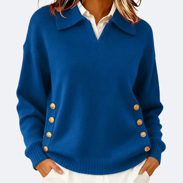 CARLA - Soft Sweater with Elegant Collar