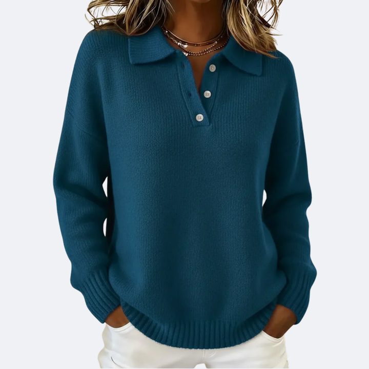 OLIVIA - Soft Polo Collar Blouse