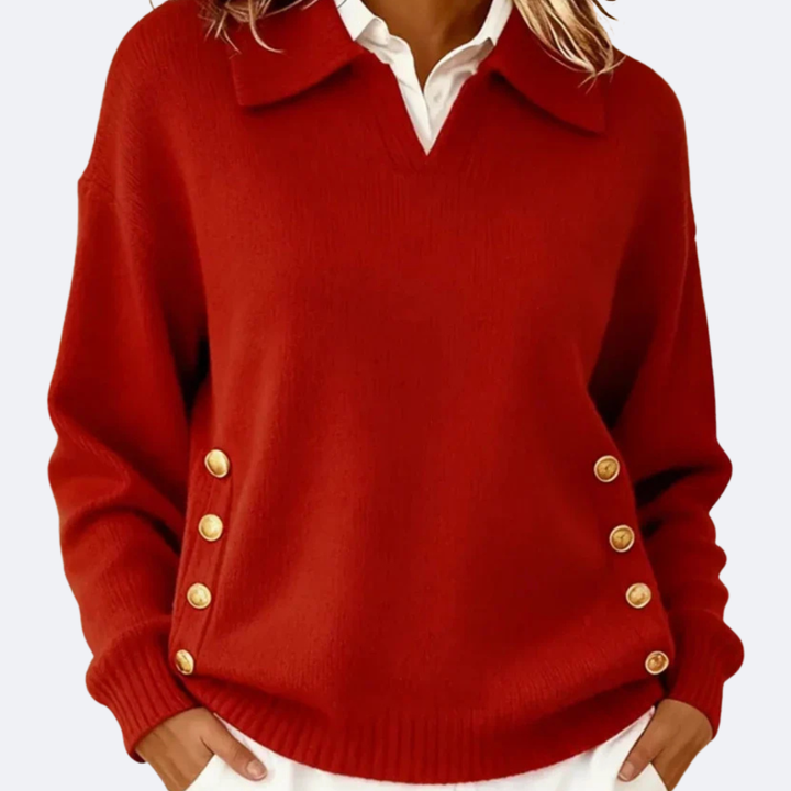 CARLA - Soft Sweater with Elegant Collar