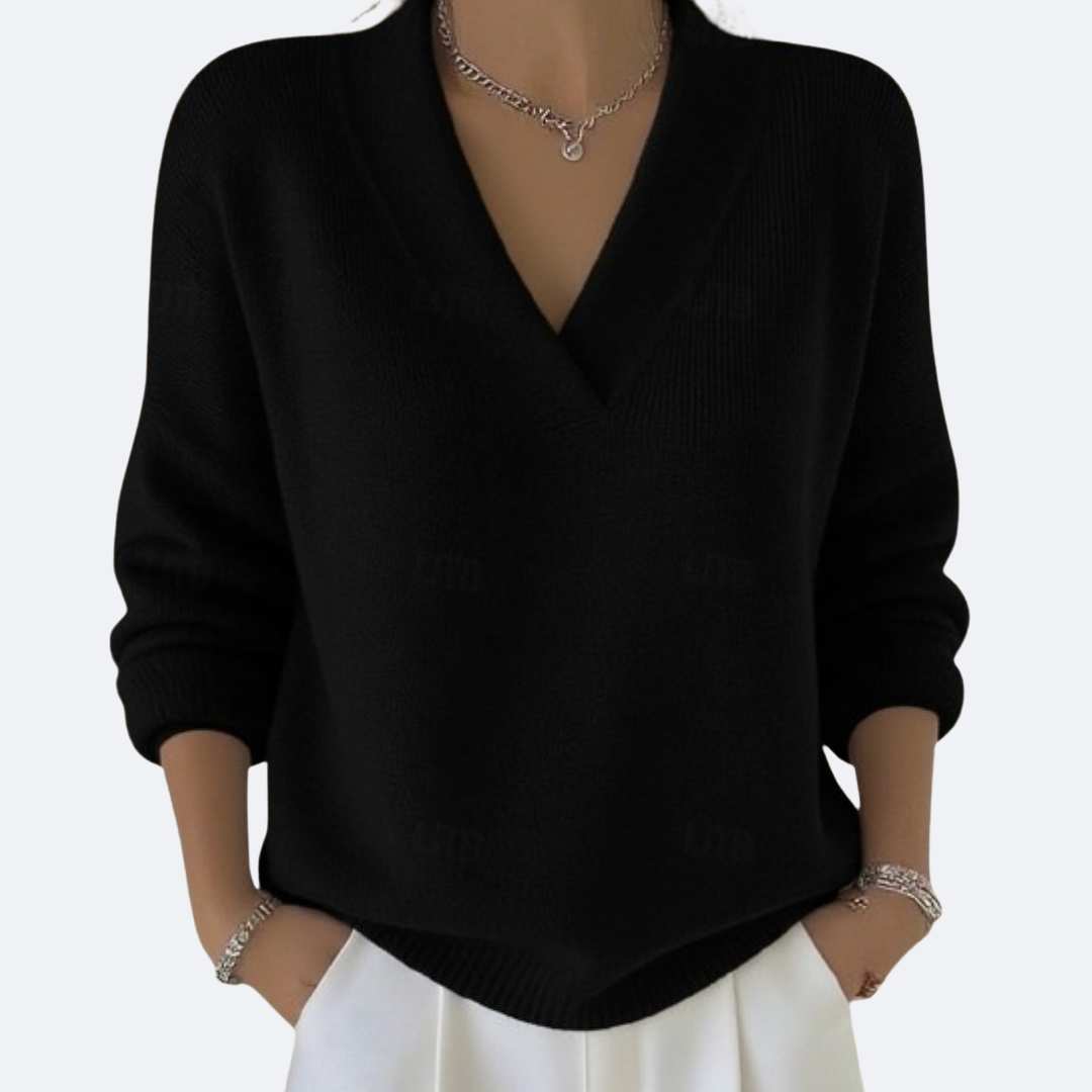 MILENA - Soft Blouse with V-Neck
