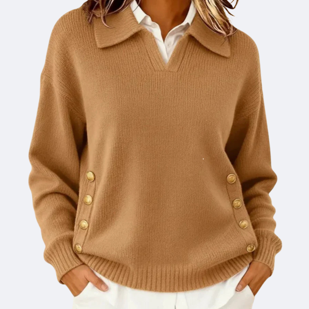 CARLA - Soft Sweater with Elegant Collar