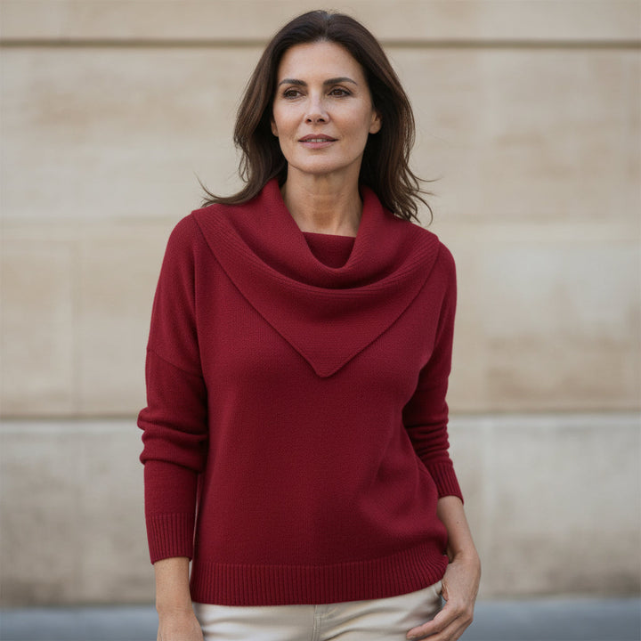 Liora | Warm Sweater with a Soft Collar