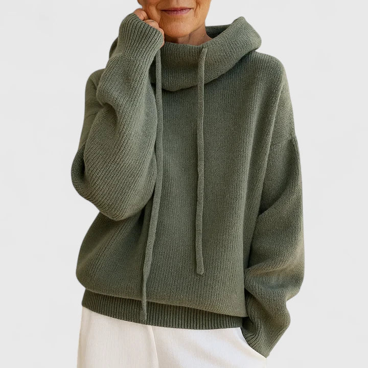 Marie | Cozy Sweater with High Collar and Hood