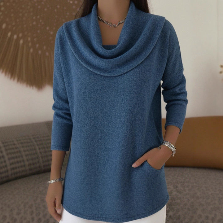 Lia | Soft Sweater with Cascading Neckline