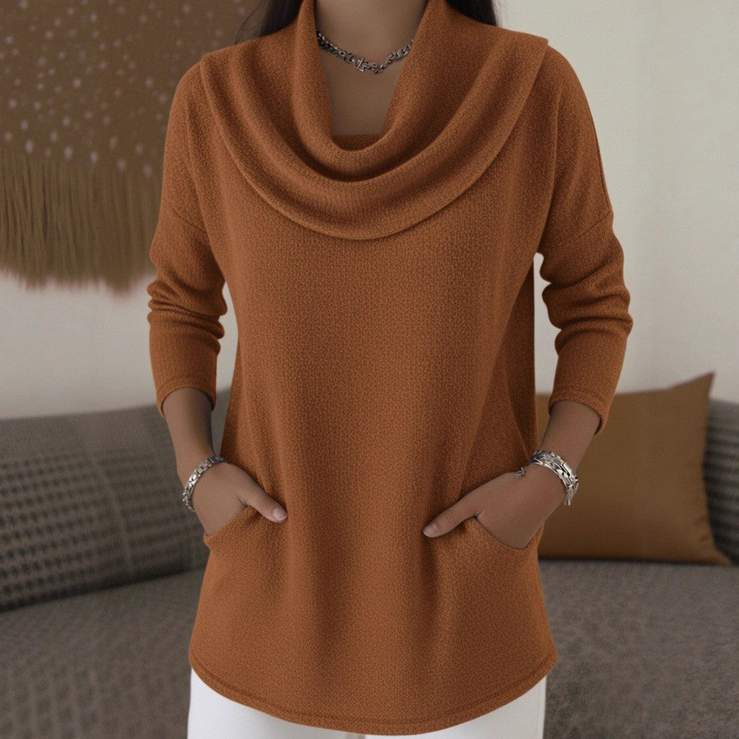 Lia | Soft Sweater with Cascading Neckline