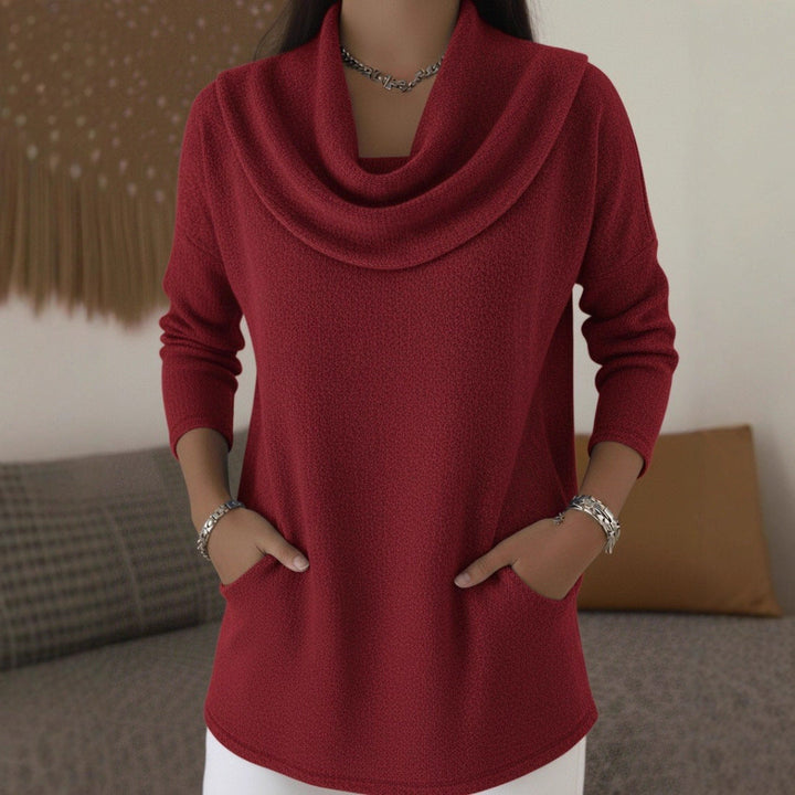 Lia | Soft Sweater with Cascading Neckline