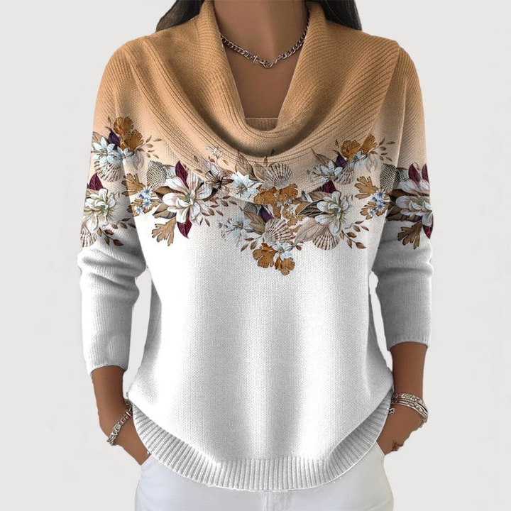 Alora | Floral Sweater with Soft Neckline