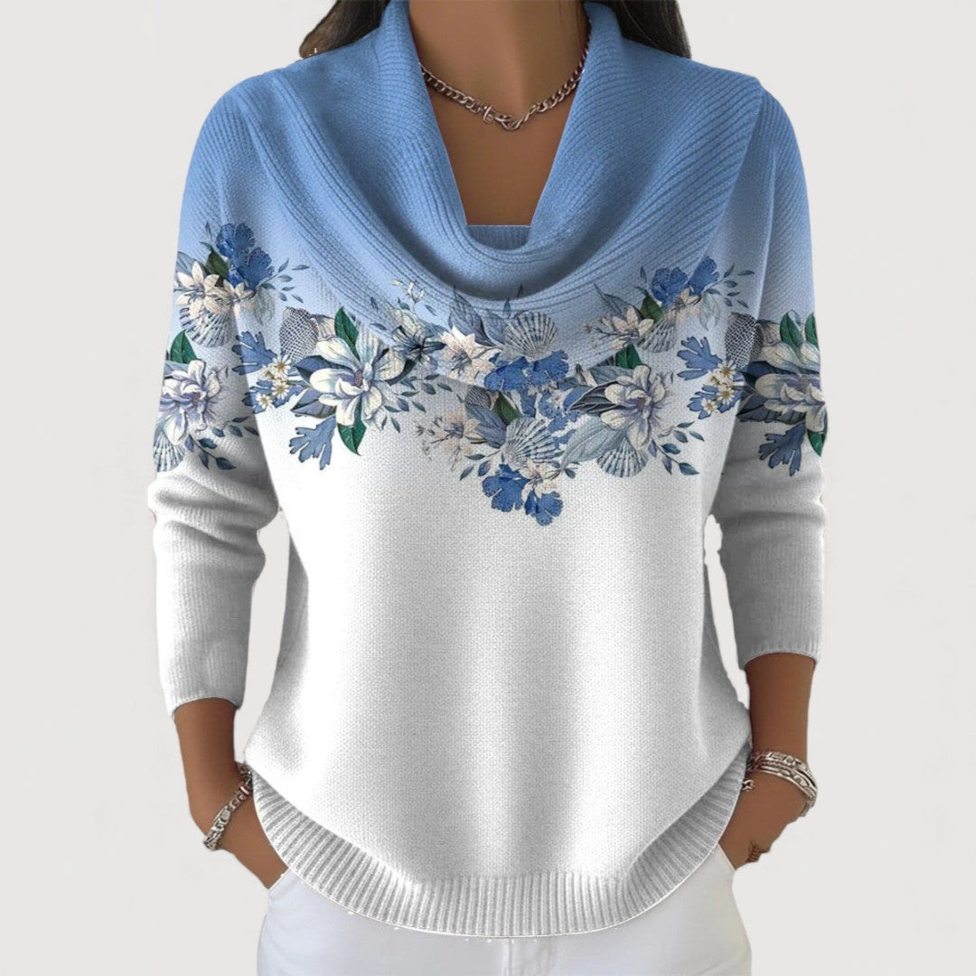 Alora | Floral Sweater with Soft Neckline