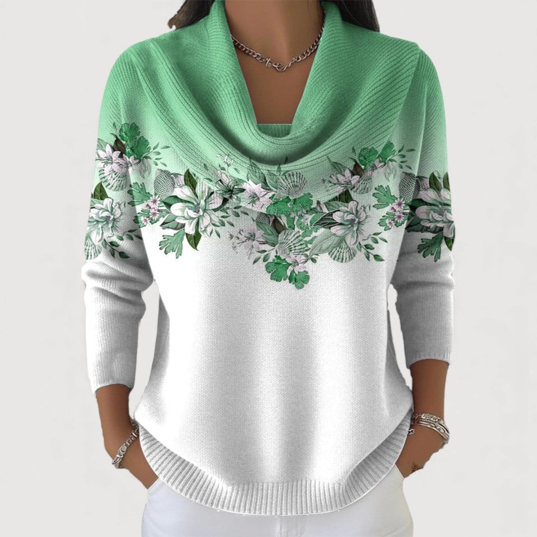 Alora | Floral Sweater with Soft Neckline