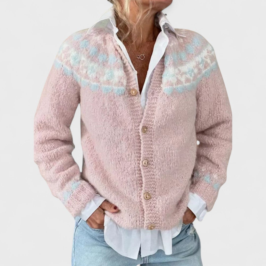 Lianne Pearl Gray – Cardigan with a Wide Knit in an Elegant Style