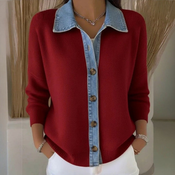 GIULIA - Sweater with Denim Collar