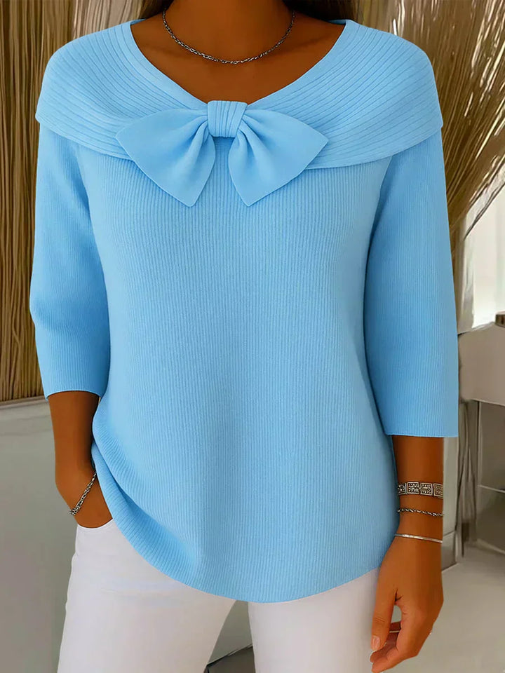 Clara | Elegant Sweater with Bow Made of Soft Knit