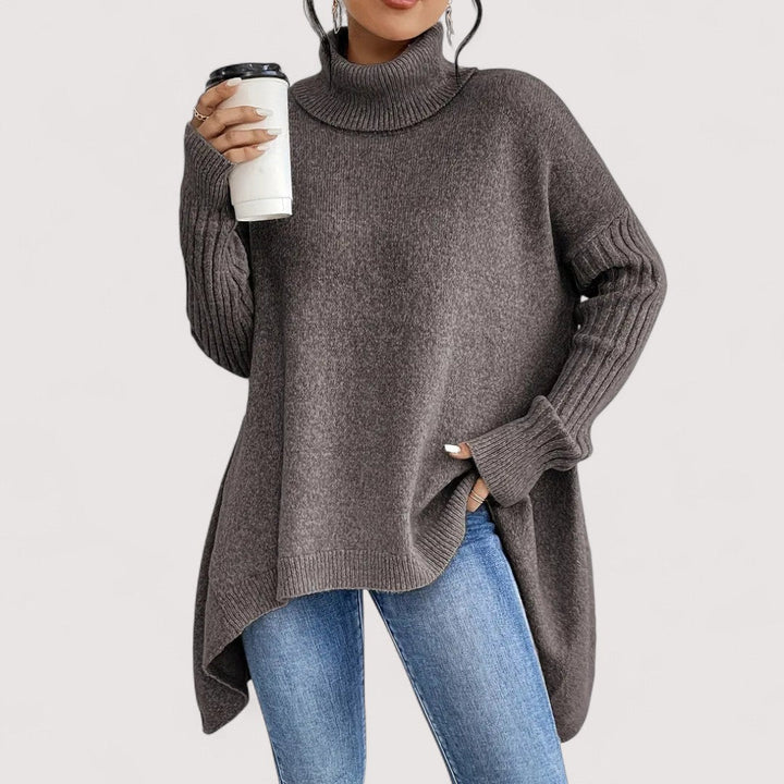 Patricia – Long and Elegant Sweater with High Collar