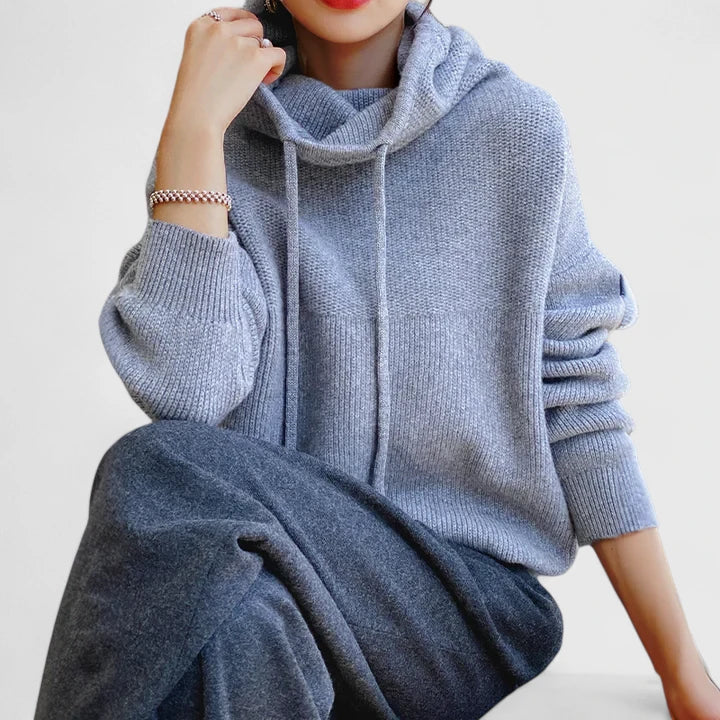 Marie | Cozy Sweater with High Collar and Hood